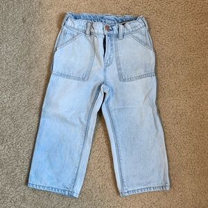 Toddler size 2 Gap jeans, light wash, carpenter style, straight leg, EUC